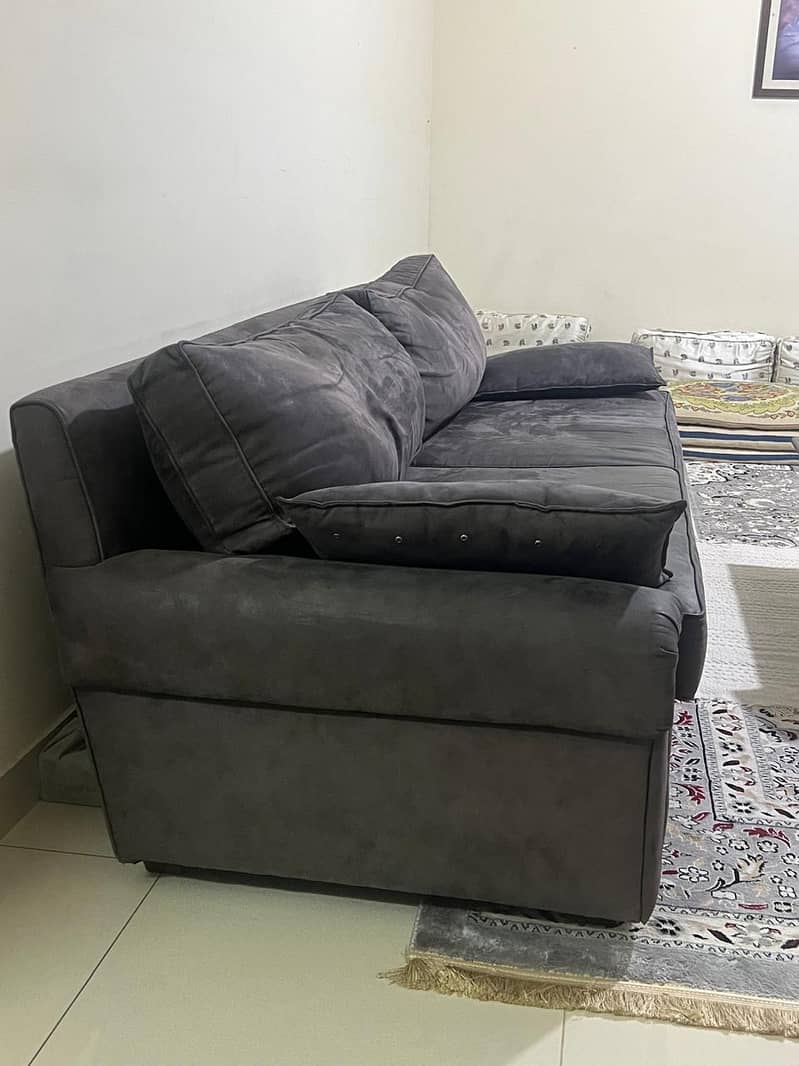 Beautiful suede Grey Color 3 Seater Sofa 1