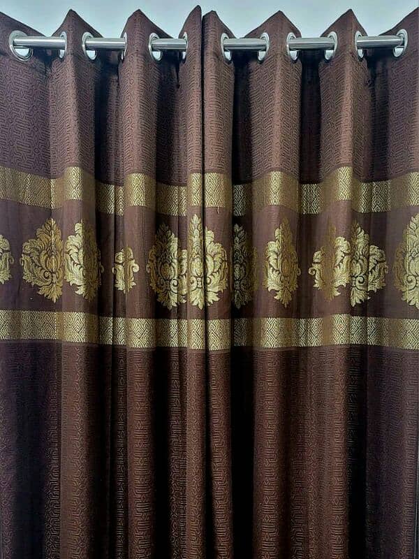 Velvet Jacquard & Cotton Printed Self Motif Curtains  Elegant & Stylis 4