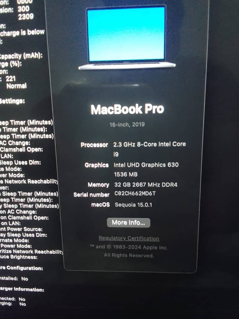 macbook pro 2019 16 inch i9 9800h with 4 gb graphic card 32 gb/1 tb 3