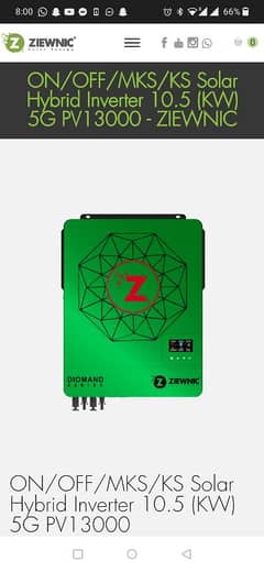 Ziewnic 10.5 Kw Hybrid solar inverter +92 /347/ 6099/964