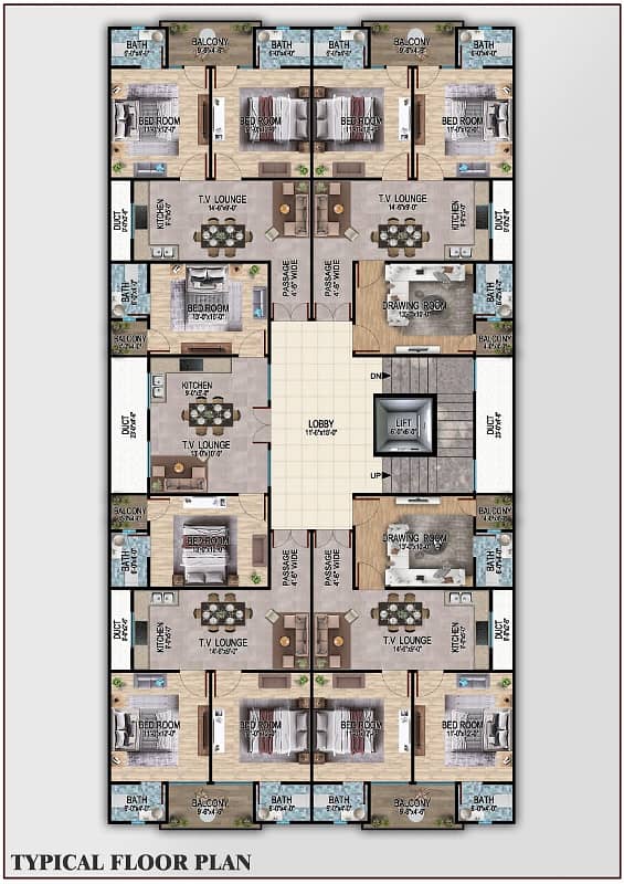 2 BED Lounge Apartments In Falaknaz dream At Main Road 0