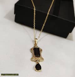 1 garad Gold Black,Aqeeq pendand woman