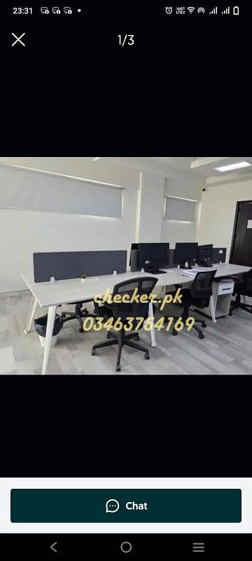 office table, workstation table, cubical, chair, counter, meeting desk 3