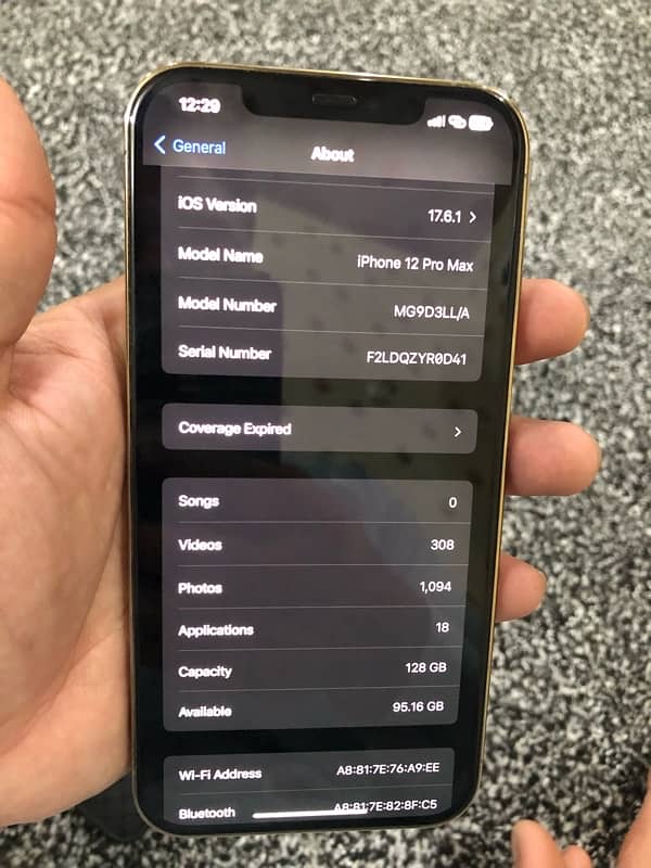 i phone 12 pro max 128 GB bettery health 90 non pta 4