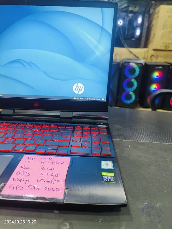 Hp gaming laptop I 7 9th 16gb 512 rtx 2060 6gb 144 hz 12