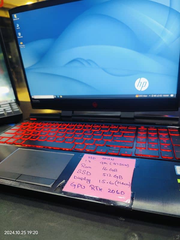 Hp gaming laptop I 7 9th 16gb 512 rtx 2060 6gb 144 hz 15