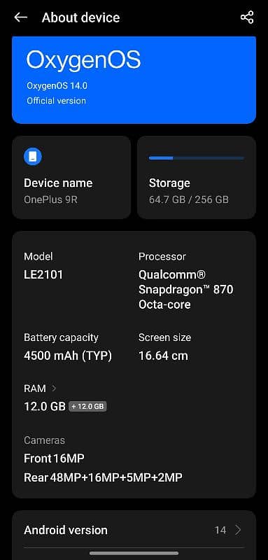 OnePlus 9r 12gb/256gb 5