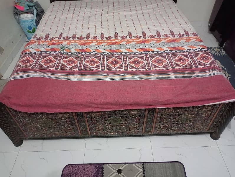 King size iron bed with spring mattress 1