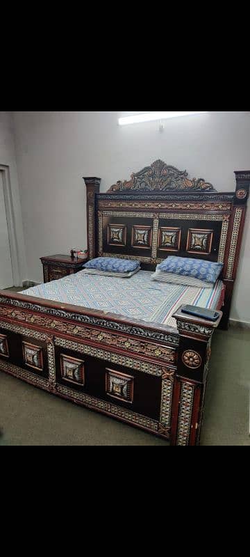 Bed for Sale Excellent Condition Chinioti Style Wooden Bed 4