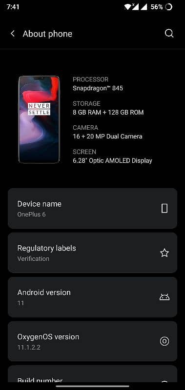 one plus 6 8/128gb 5