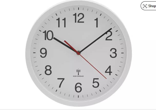 Habitat Radio Controlled Wall Clock - White 0