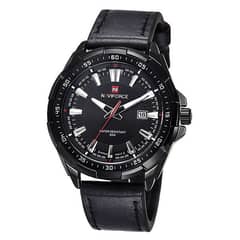 NaviForce NF9056 men’s wrist watch in black leather strap