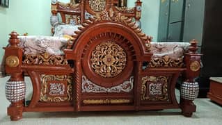 Chinyoti King Bed Wooden Bed Dressing