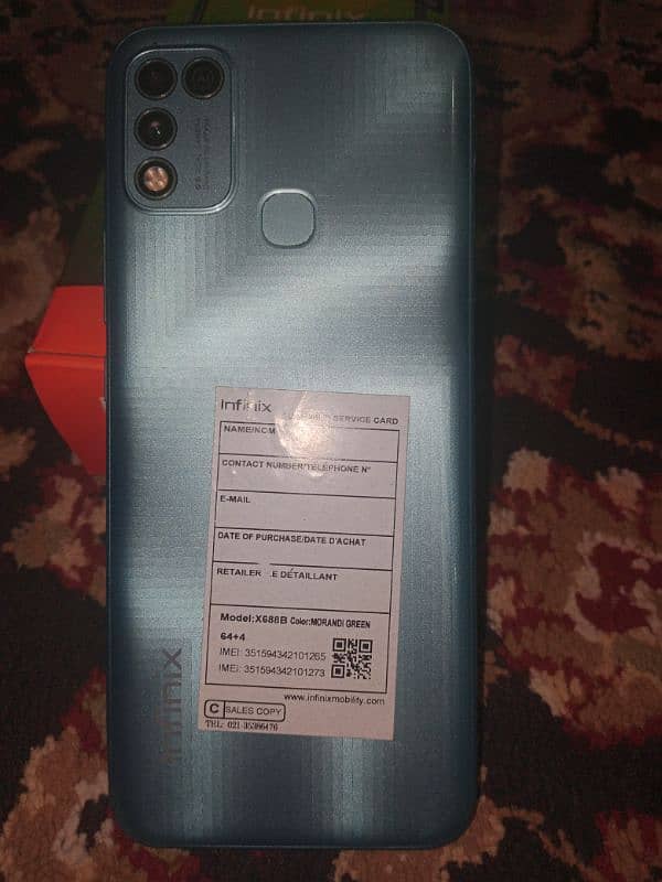 Infinix hot 10 play 4 64 all ok with sim tool and one new cover 2