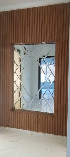 Diamond cut mirror wall