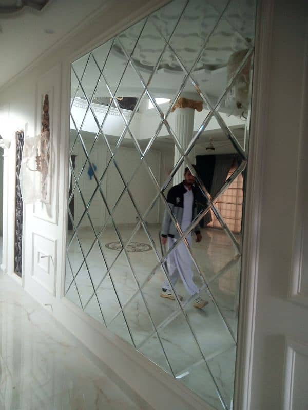 Diamond cut mirror wall 3