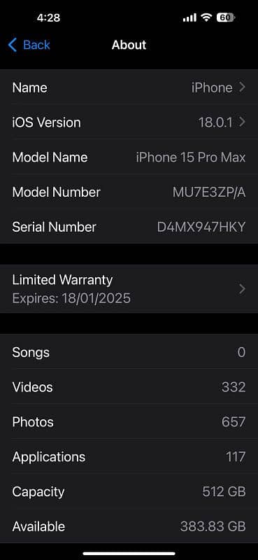 Iphone 15 pro max 512gb Non pta 18