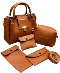 5 piece woman leather handbags