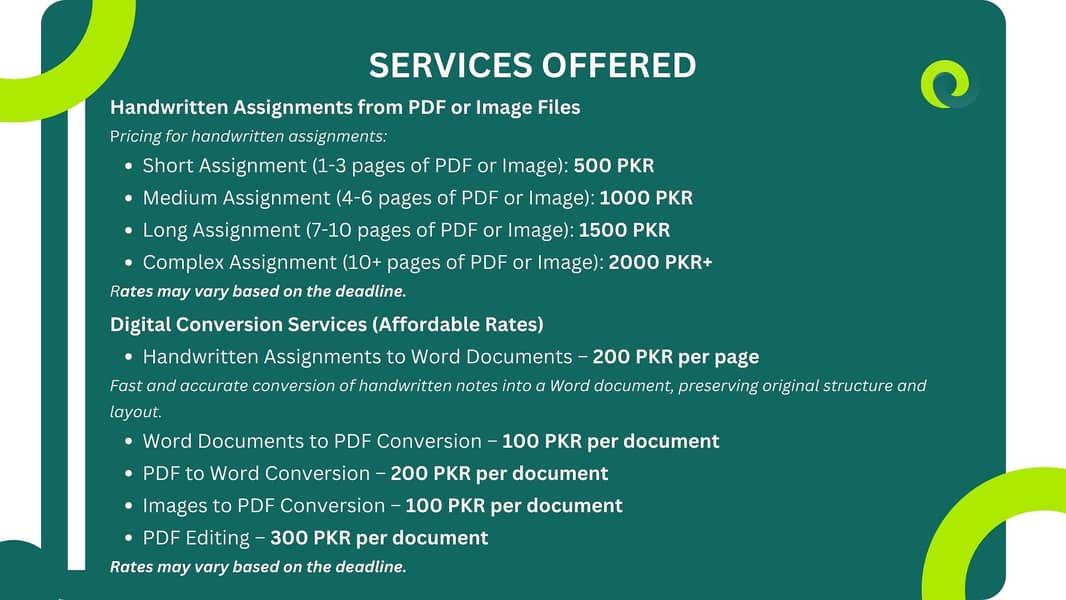 Handwritten Assignments & Digital Conversion Services 1