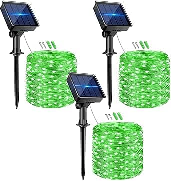 kolpop Green Solar Fairy Lights Outdoor, 3 Packs Total 96FT 240 LED So 0