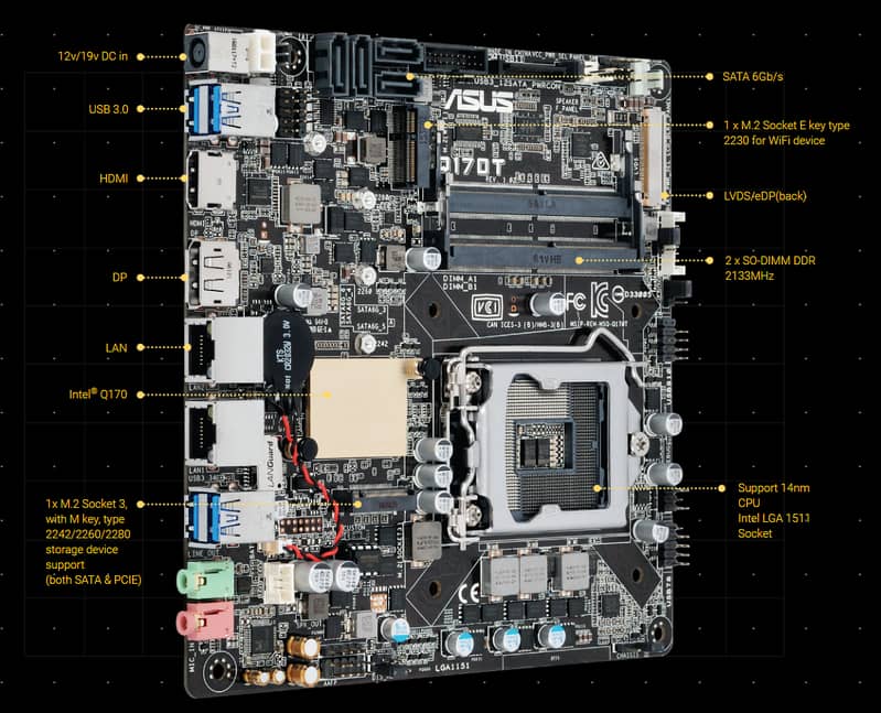 VIGLEN Mini PC Asus Q170T wit i5-6500T HDMI, DP and Dual Network Ports 5