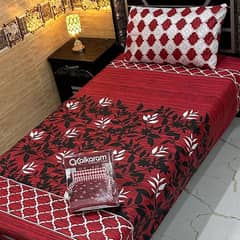 4 PCs  cotton printed single bedsheets