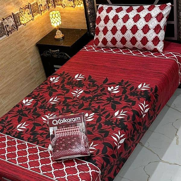 4 PCs  cotton printed single bedsheets 0