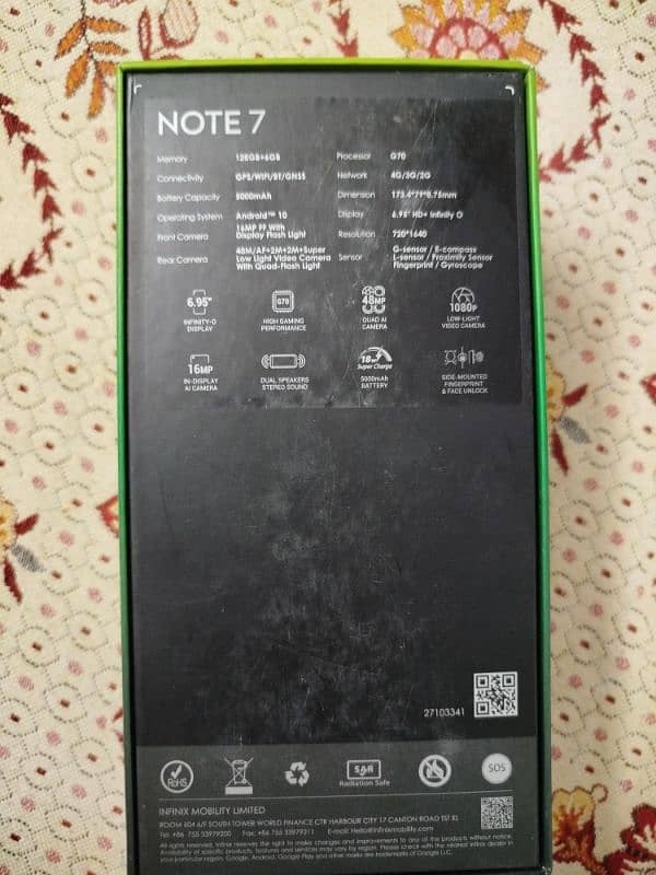 infinix note-7,  6/128 1