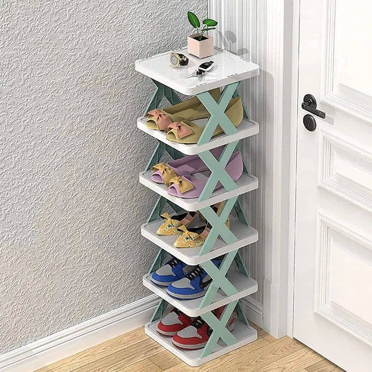 6 Layer X Shap Stackable Shoe Rack Shoe Stand Support Home Door 3