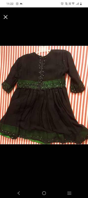 Party wear fancy, black chiffon frock with sequins work, 5 to 6 3