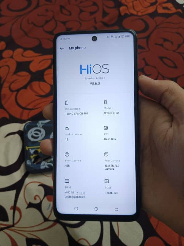 Tecno camon 18T complete accessories all ok 3