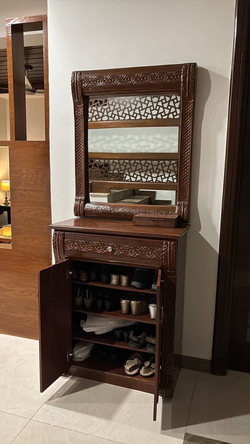 Wooden console plus shoe cabinet 1