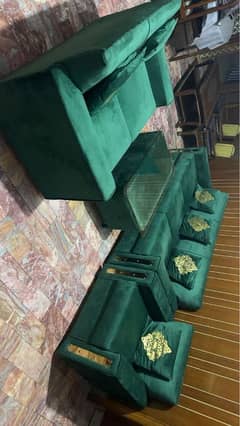 3 2 1 sofa set with glass top table