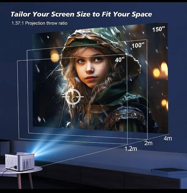 Projector HY350 mini Magcubic Android 11 1080p native resolution 580 4