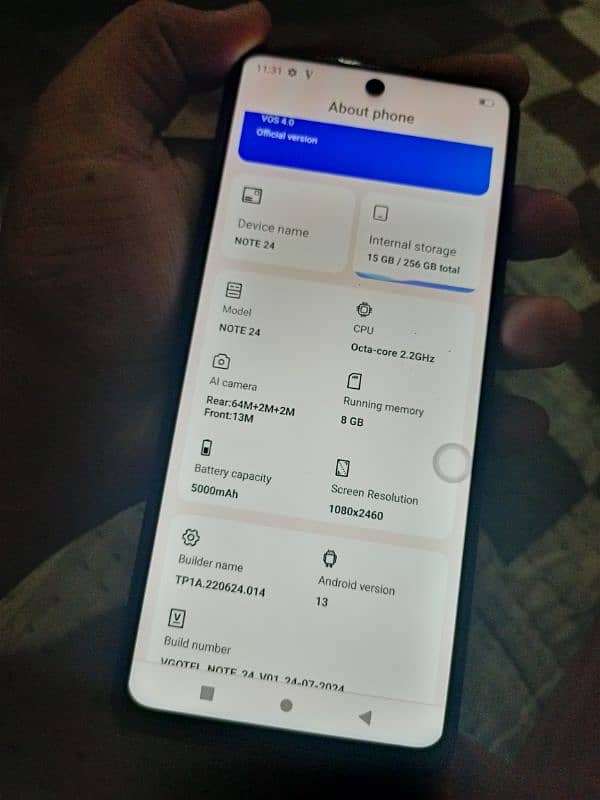 vgo tell note 24 16gb ram 256gb pta approved 1