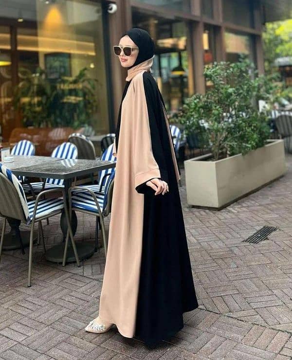 Georgetta Plain Abaya With Stoller 3