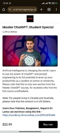 Dhruv Rathee Master in ChatGPT Course