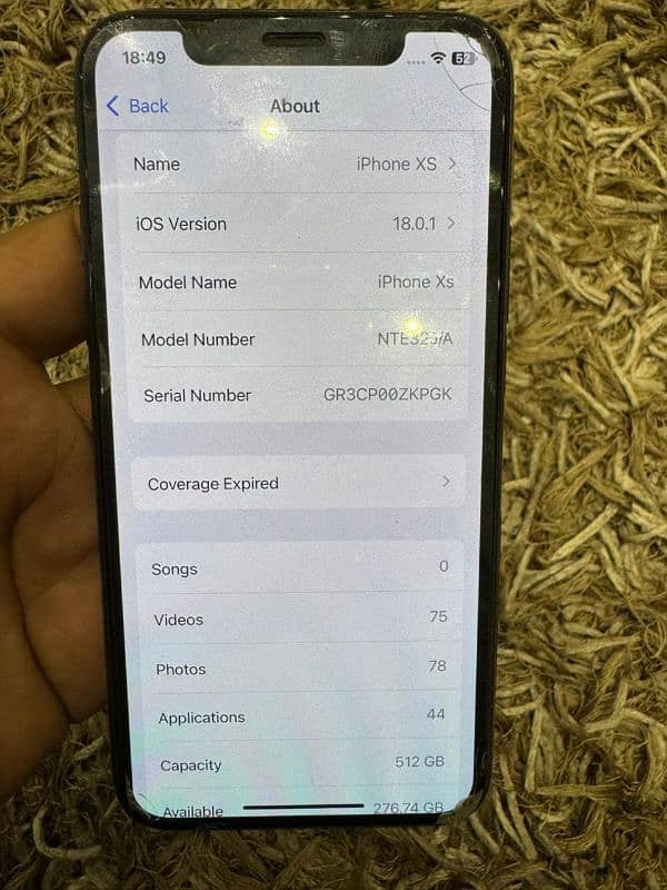 iphone XS 512GB FU 10by10 Conditions only phone 0