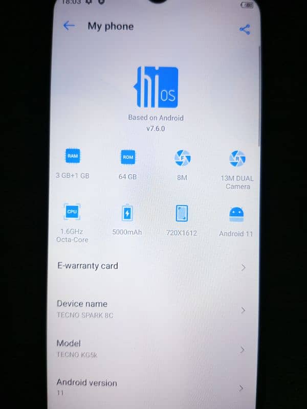 Tecno Spark 8c  4+64gb official PTA approved 3