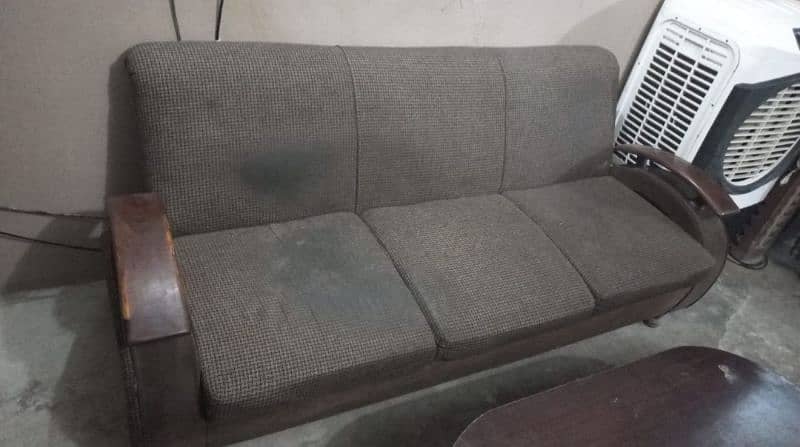 7 Seater Sofa Set + Wooden Table for Sale 3