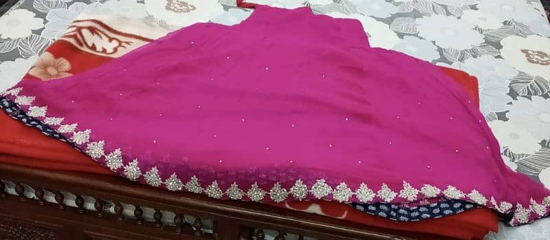 Medium size Bridal Lehnga with long frog shocking pink color 3