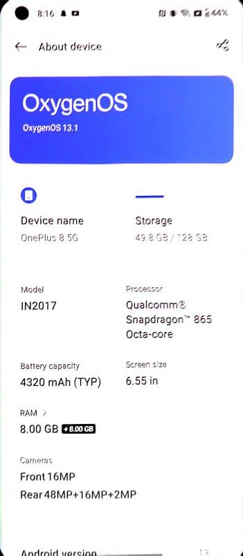 one plus 8 5G 4