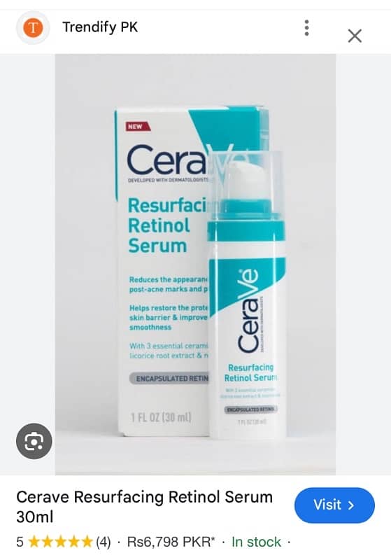 CERAVE RESURFACING RETINOL SYRUM Rs. 5000 1