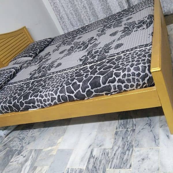 wooden bed with mattress 1