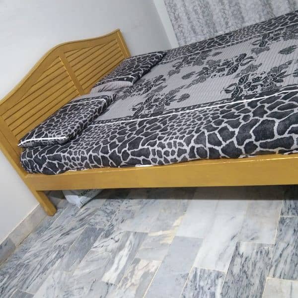 wooden bed with mattress 2