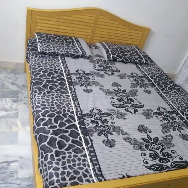 wooden bed with mattress 3