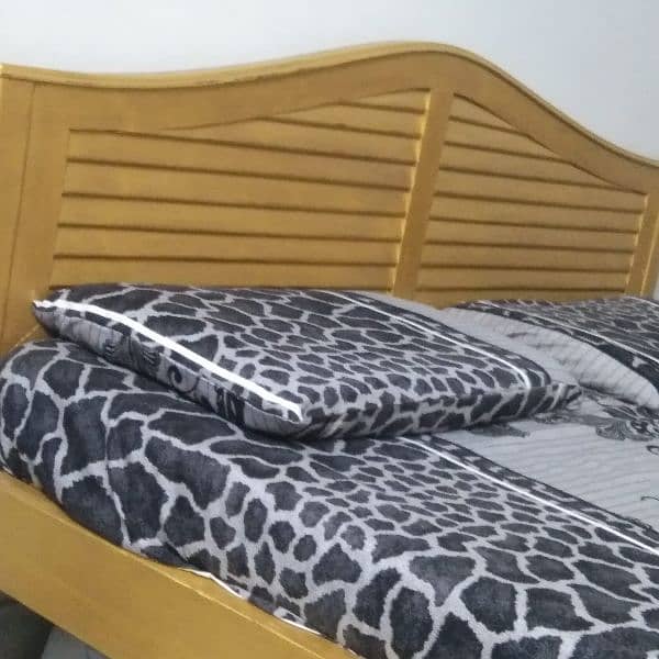 wooden bed with mattress 4