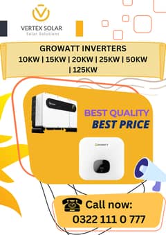 Growatt ongrid inverters 10KW | 15KW | 20KW | 25KW | 50KW | 125KW