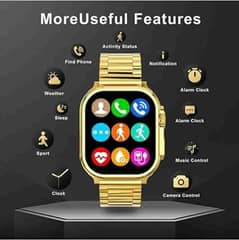 Hk9 Ultra Max Golden Smartwatch With 2 Straps, Golden Edition