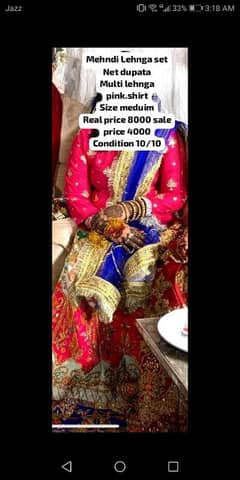 3 dress. . mehndi lehnga set. . . 2 mexi reasonable prices me